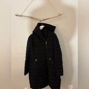 Moncler Black Hooded Puffer Coat